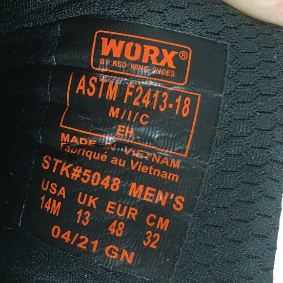 Red Wing Worx Lithium Safety Toe Oxford Work Sneakers Mens Size 14 Black 5048 main image 9